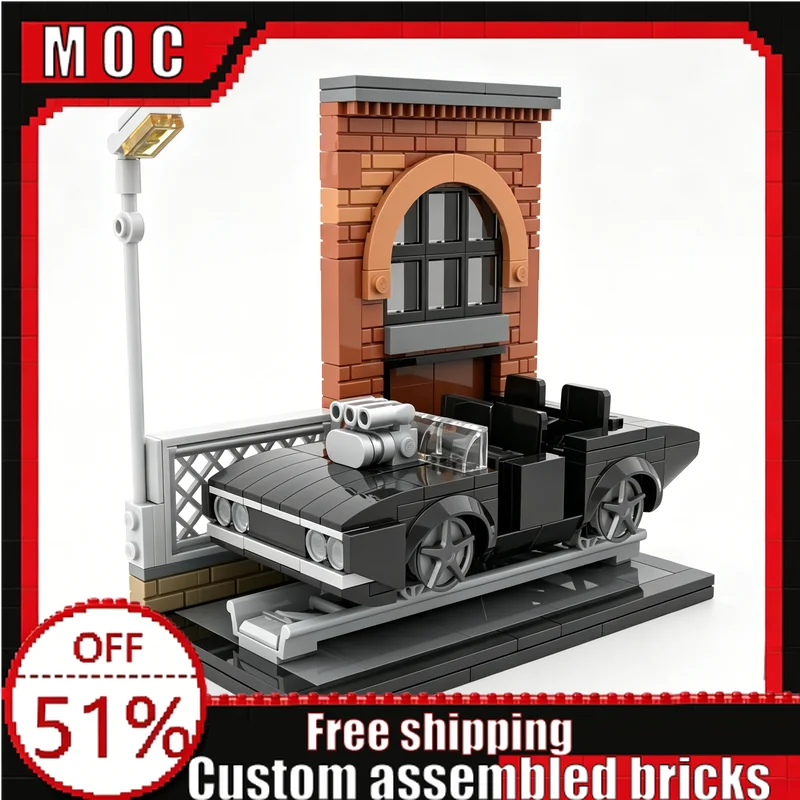 

316 Parts MOC Fast Racing Car Diorama Model Creative Scene Building Blocks DIY Assembly Educational Toy Birthday Christmas Gifts