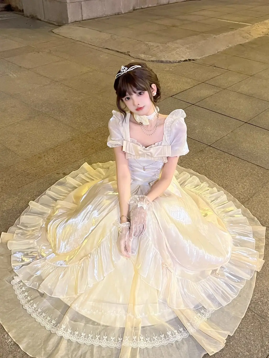 Erzeugen Farbe Blume Hochzeit Lolita Kleid Lolita süßes und elegantes Kleid Prinzessin Kleid Fee Kleid