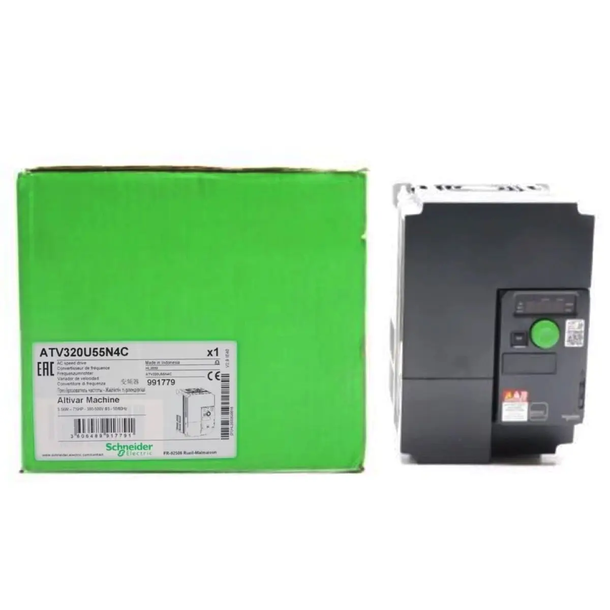 ATV320U55N4C Variable speed drive, Altivar Machine ATV320, 5.5 kW, 380...500 V, 3 phases, compact