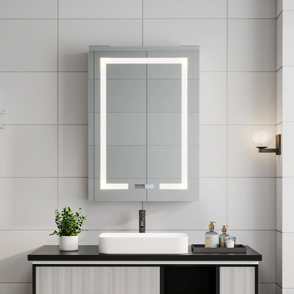 LED Bathroom Mirror Cabinet Single Door 50x13x70cm