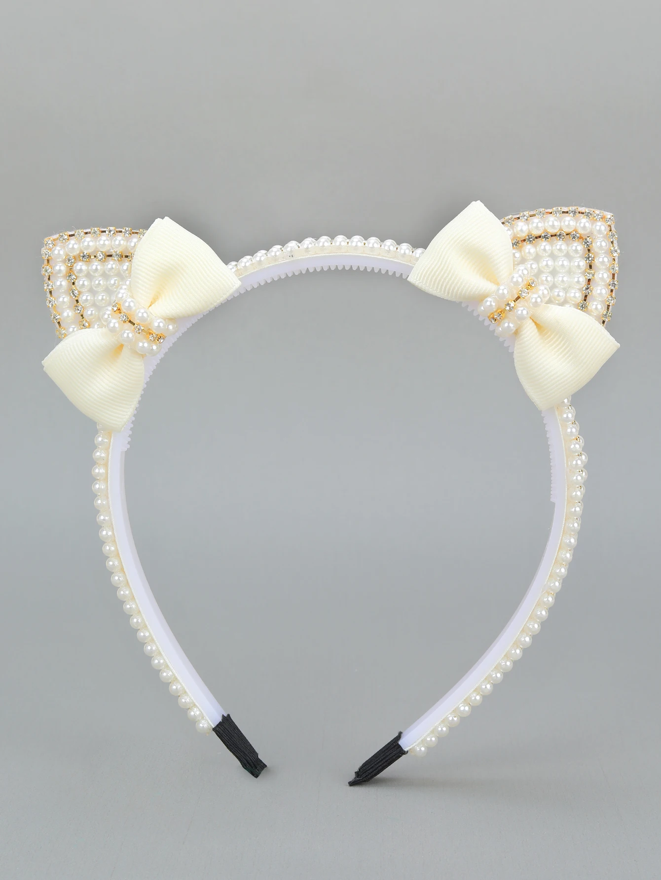 1PC Elegant Cat Ear Pearl Hairbands Fashion Women's Rhinestone Headband Hair Hoop Hair Bands for Girls Hair Accessories