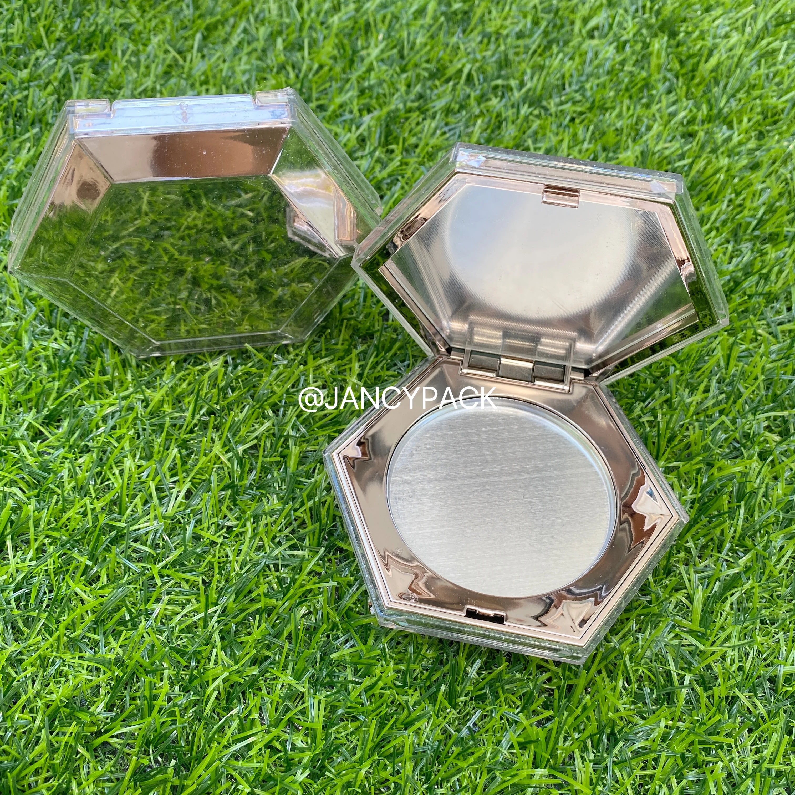 Travel hexagon Empty Makeup Eyeshadow Case Container Pallet Box D54mm Refillable Sample Powder Containers Palettes