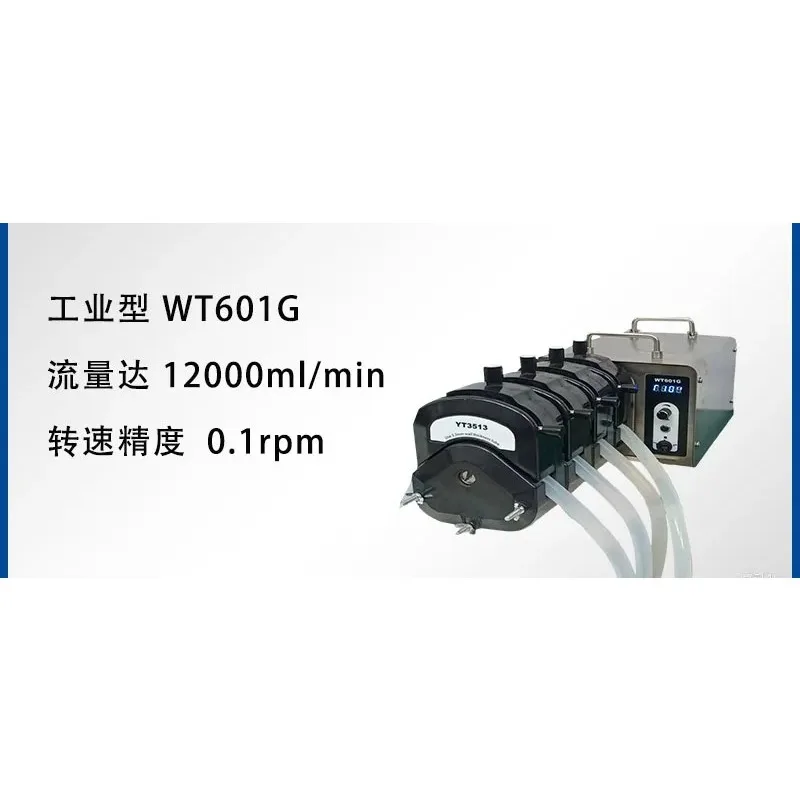 1 pc WT601G Speed Control Peristaltic Pump, Industrial-grade 0.4~13L/min Large Flow Transfer Pump with Maintenance-free Hose
