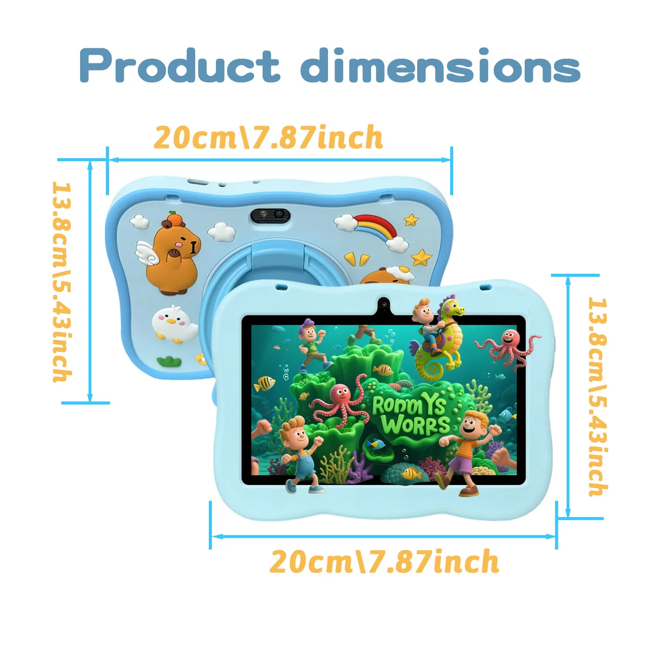 Kindertablett 7 Zoll, Kindertablett mit Elternkontrolle, zwei Kameras, Kindergeschenke für Weihnachten und Geburtstag