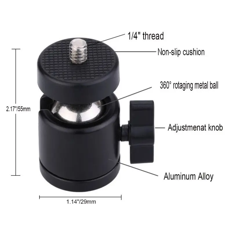 1PC Universal Small Tripod Ball Head Ball With 1/4 \