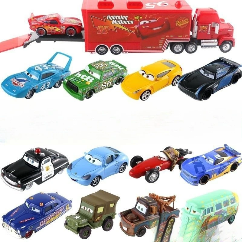 

Disney Pixar Car 2 3 Toy Lightning McQueen Truck Uncle Mike 1:55 Cast Mold Storm Jackson Model Children Gift for children
