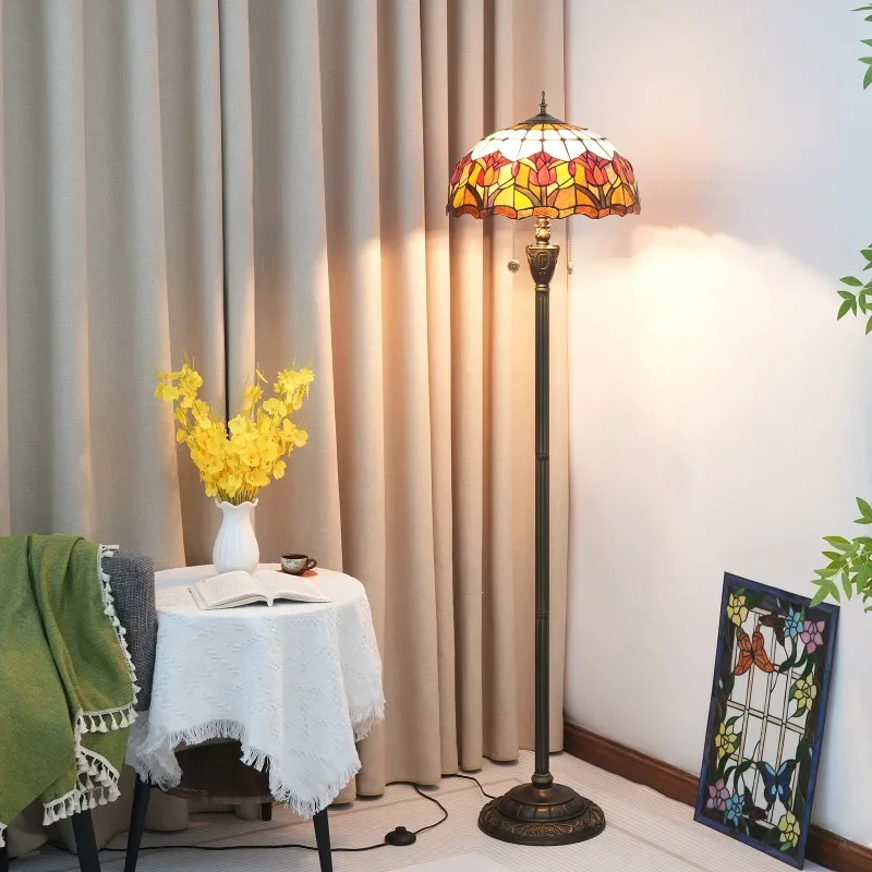 40 cm tulipano rosso arte europea vetro colorato soggiorno sala da pranzo camera da letto lampada da terra barra saldante