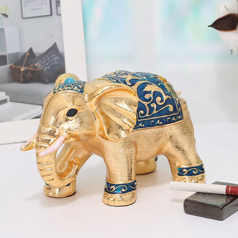 NEW HOME OFFICE company BAR Business ART TOP COOL 3D GOOD LUCK Auspicious elephant Ashtray Decoration statue