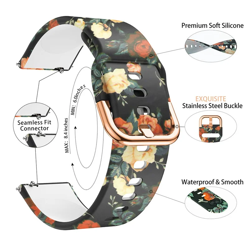22mm band For Amazfit GTS/4/2/2e/3 GTS2 Mini/GTR 4/3/Pro/GTR2/2e/stratos 20mm Printed Bracelet Amazfit Bip/U/S/lite Watch strap