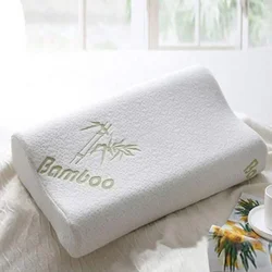 Almohada ortopédica de bambú para dormir, cojín de espuma viscoelástica, saludable, transpirable, alivio de la fatiga del cuello