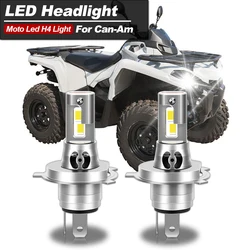 2PCS For Can-Am Outlander Max X3 400 500 570 650 800R DS450 Motorcycle H4 9003 LED Headlight Bulb 25000lm 6000K White CSP Chips