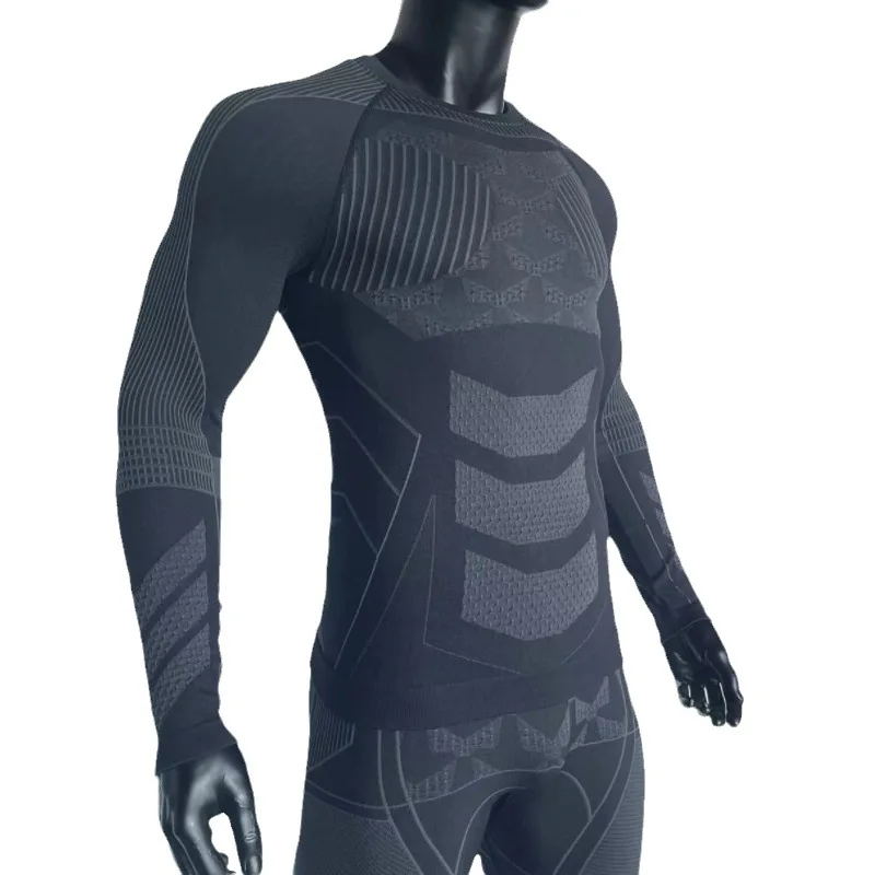 Sports Skiing Quick-drying Clothes Purple Men's and Women's Same Compression Clothes Long-sleeved Trousers Fitness Suit