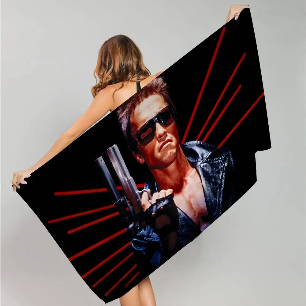 Classic Movie T-Terminator Microfiber Beach Towel Absorbent Quick Dry Soft Yoga Swimming Resort Mountain Climbing Towel
