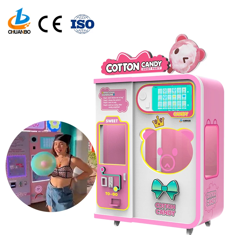 Fully Automatic Sugar Cotton Candy Vending Machine Accessories Spare Parts Full Automatic Cotton Candy Machine Manufacturer