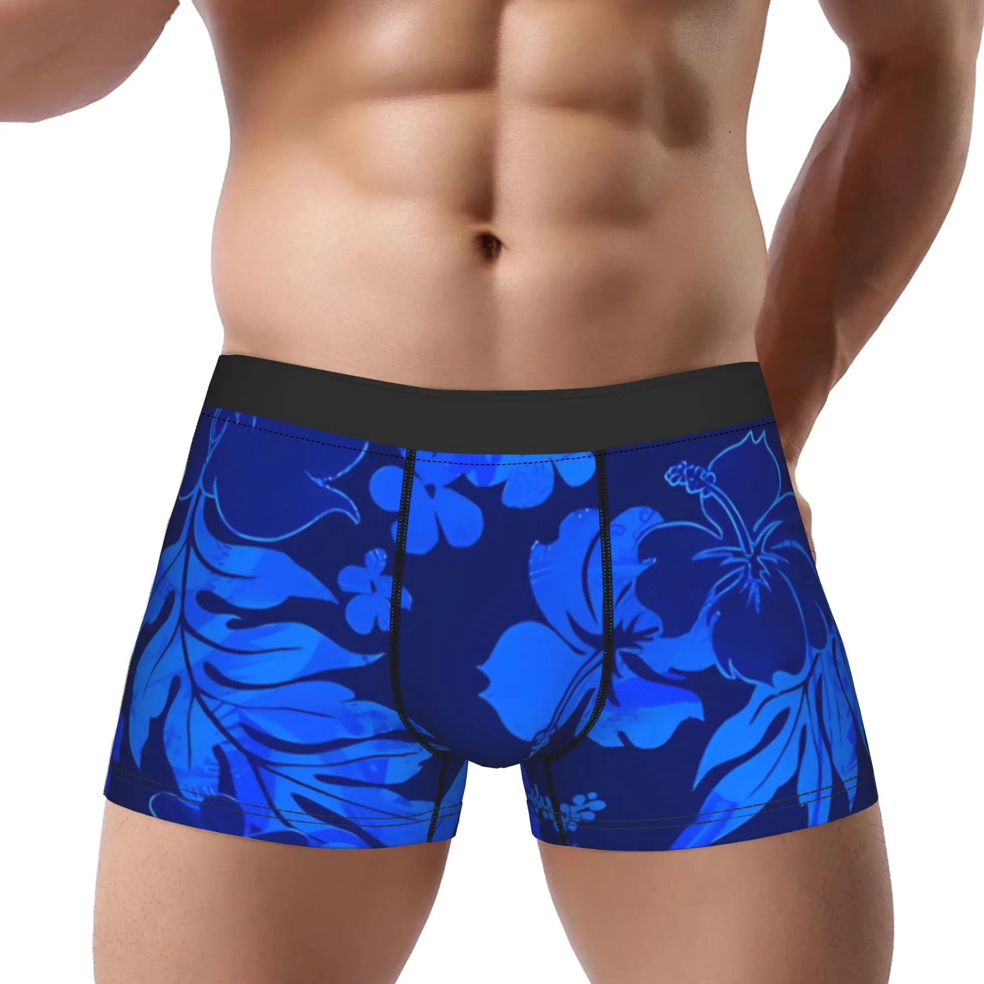 

Трусы с гавайским принтом Hibiscus, дышащие трусики, мужское нижнее белье, вентилируемые шорты, трусы-боксеры