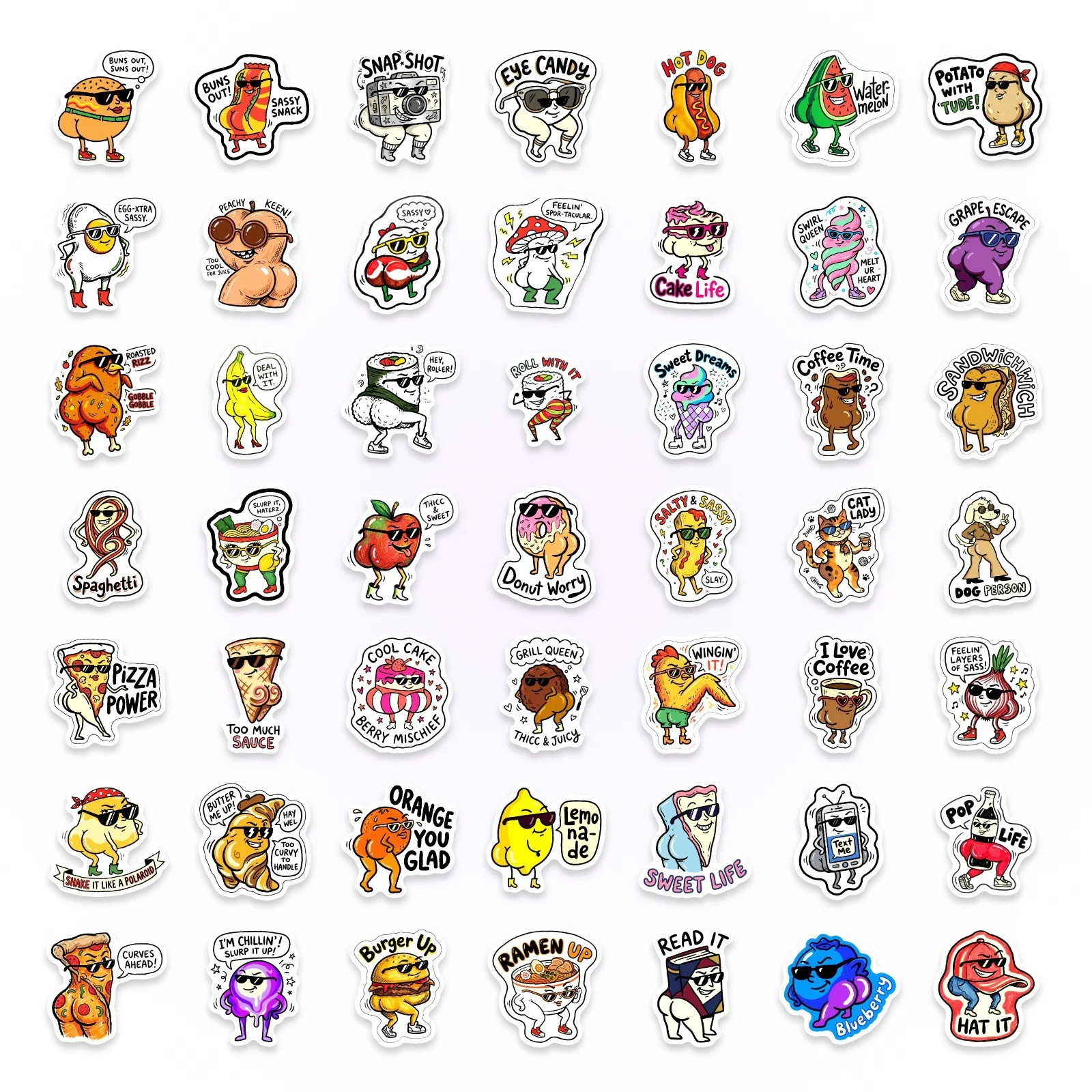 50/100 Pcs Funny Cartoon Butt Humor Stickers DIY Game Waterproof for Cup Phone Notebook Helmet Car Doodle Decals