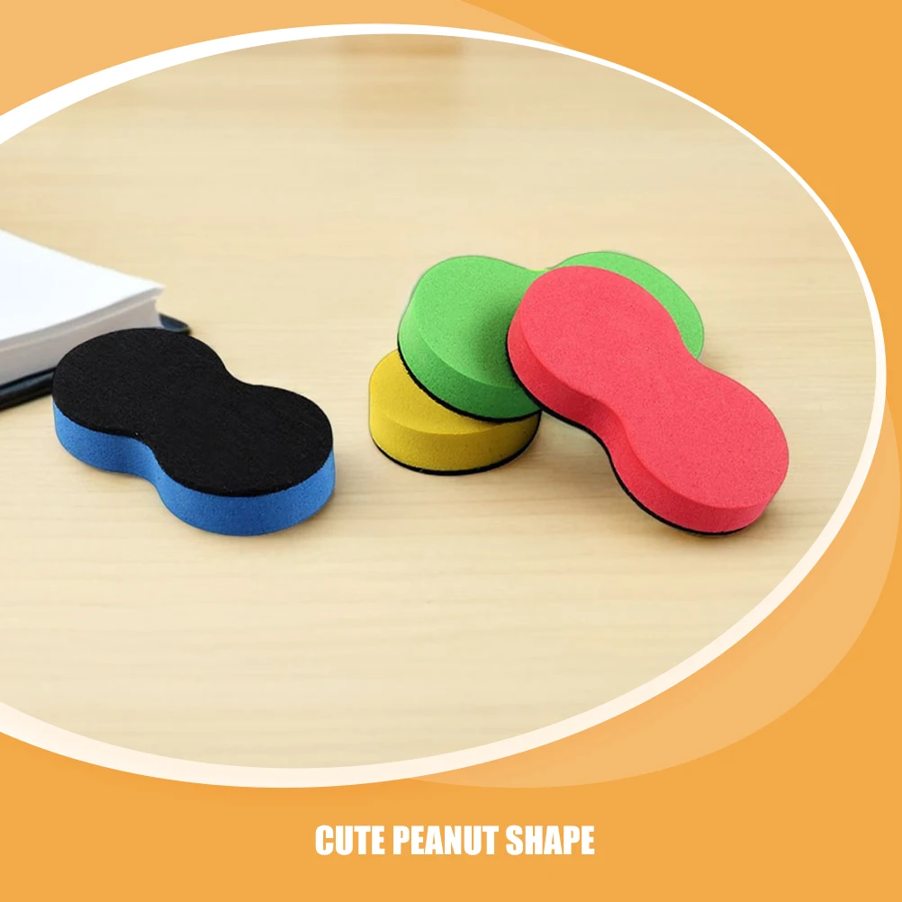 80 قطعة محايات السبورة الصغيرة على شكل الفول السوداني الجاف محو مجلس ممحاة للمدرسة مكتب المنزل مجلس تنظيف السبورة ممحاة