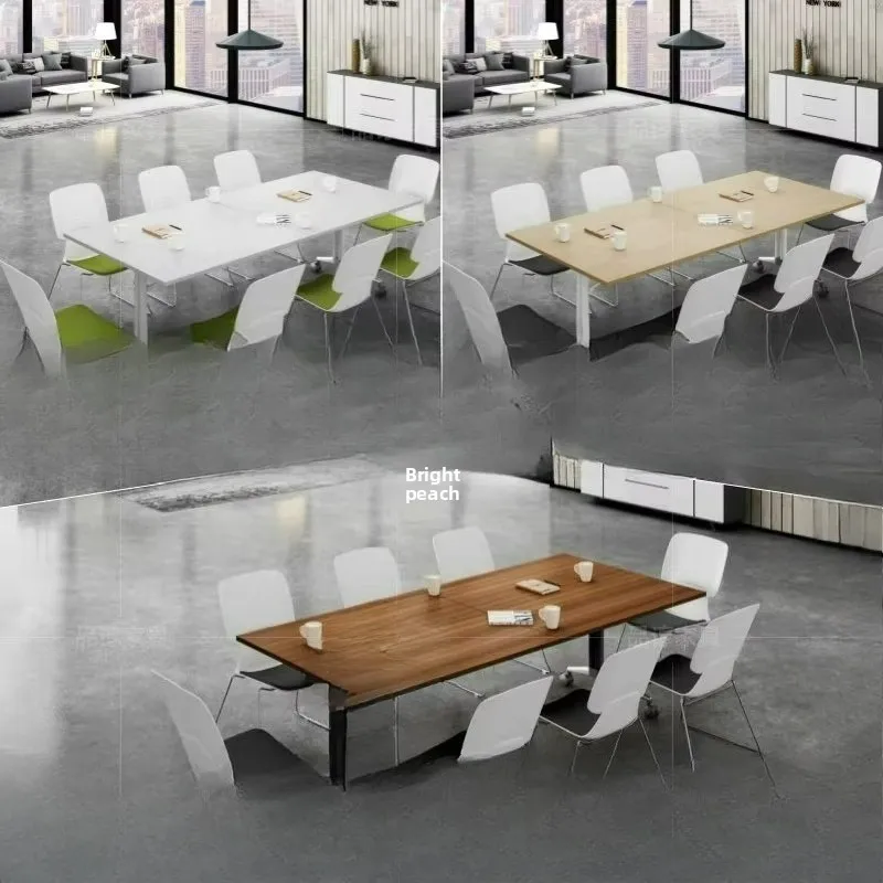 Conference table Long table Desk mobile splicing folding table Multifunctional telescopic