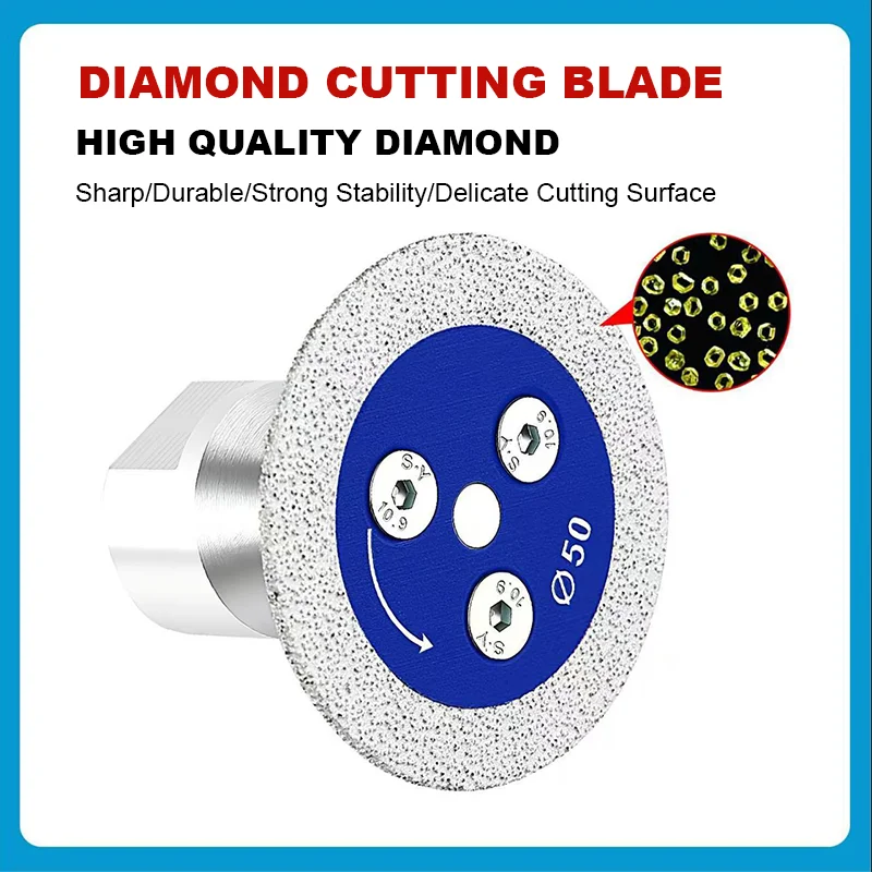 1PCS 50mm Diamond Mini Saw Blade with M14 Thread Stone Cutting Disc Granite Sandstone Concrete Lettering Carving Grinding Tool