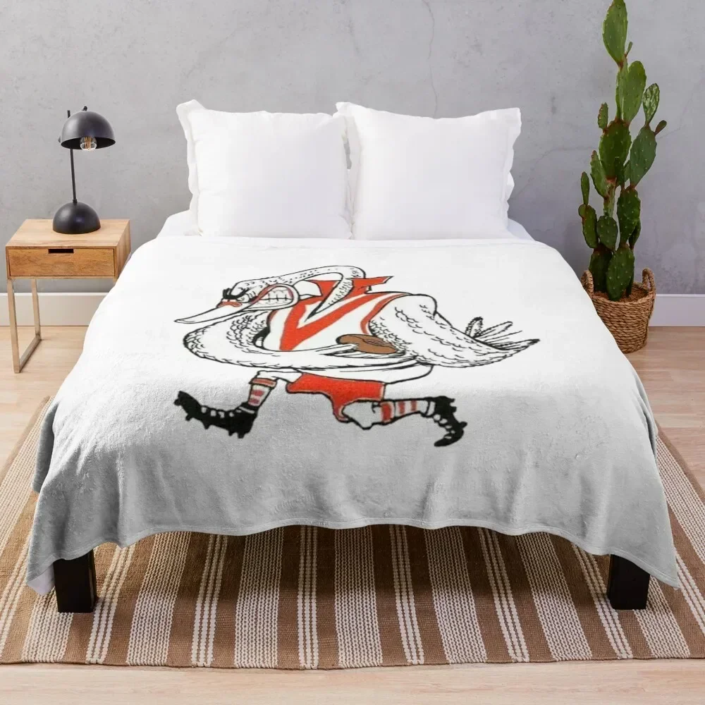 

South Melbourne Swans Retro Throw Blanket Stuffeds Summer Beddings Blankets For Bed Camping Blankets
