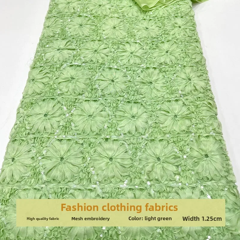 

Lace Mesh Bead Sequin Embroidery Fabric for Fashion Flower Dress Clothing Design Cloth Diy By The Yard Sewing Material