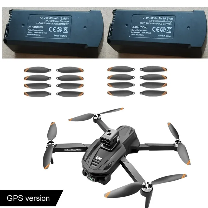 

V168 GPS Drone Battery 7.4V 3000MAH Battery/Propeller For V168 Brushless Drone V168 PRO MAX Drone Battery Blades V168 GPS Toys