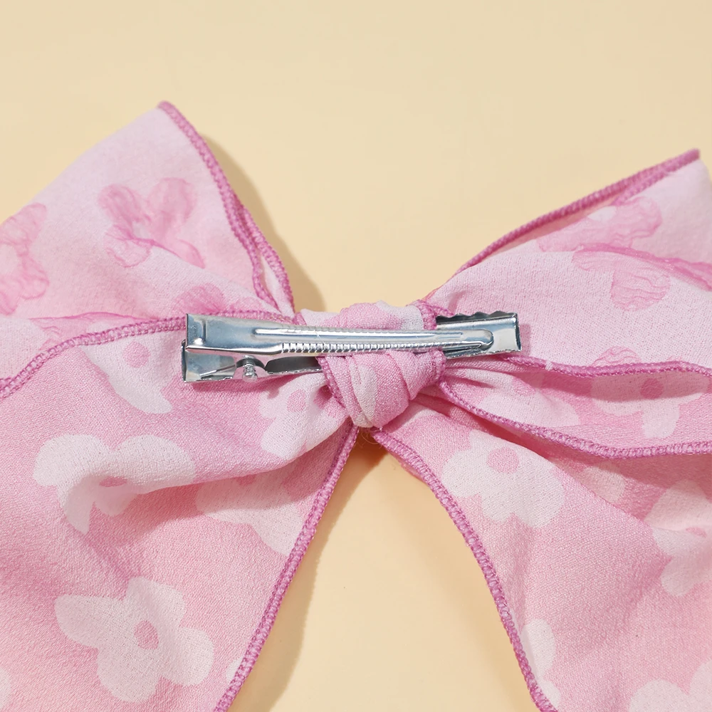 Elegant Bow Ribbon Hair Clip Children Fashion Solid Bowknot Satin Hairpin Barrettes Girl Ponytail Clip Hair Accessories headwear