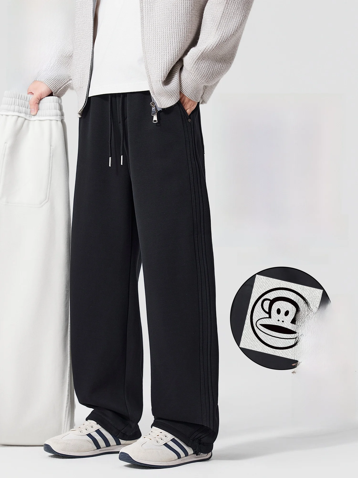 

PaulFrank Men's Fce Lined Thiened Casual Pants Warm Loose Fit Straight Leg Lantern Pants Spring 2026 American Sle Cott...