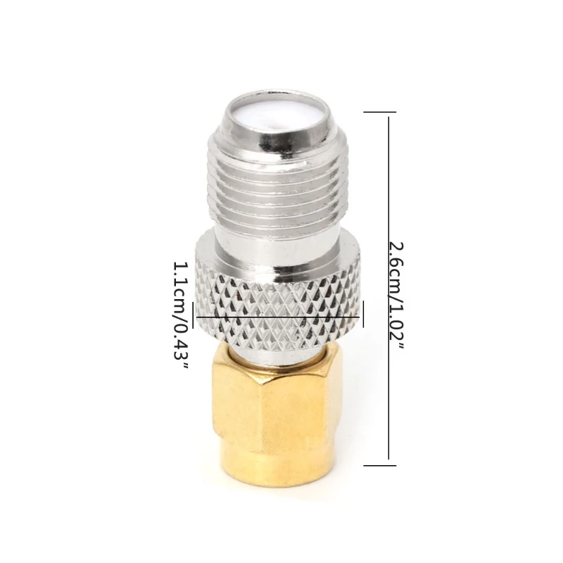 Conector fêmea tipo F para soquete fêmea SMA Adaptador coaxial RF reto F para plugue SMA