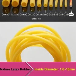 Nature Latex Rubber Hoses IDxOD 1.6~18mm High Resilient Surgical Medical TubeYellow Slingshot Catapult Elastic Band