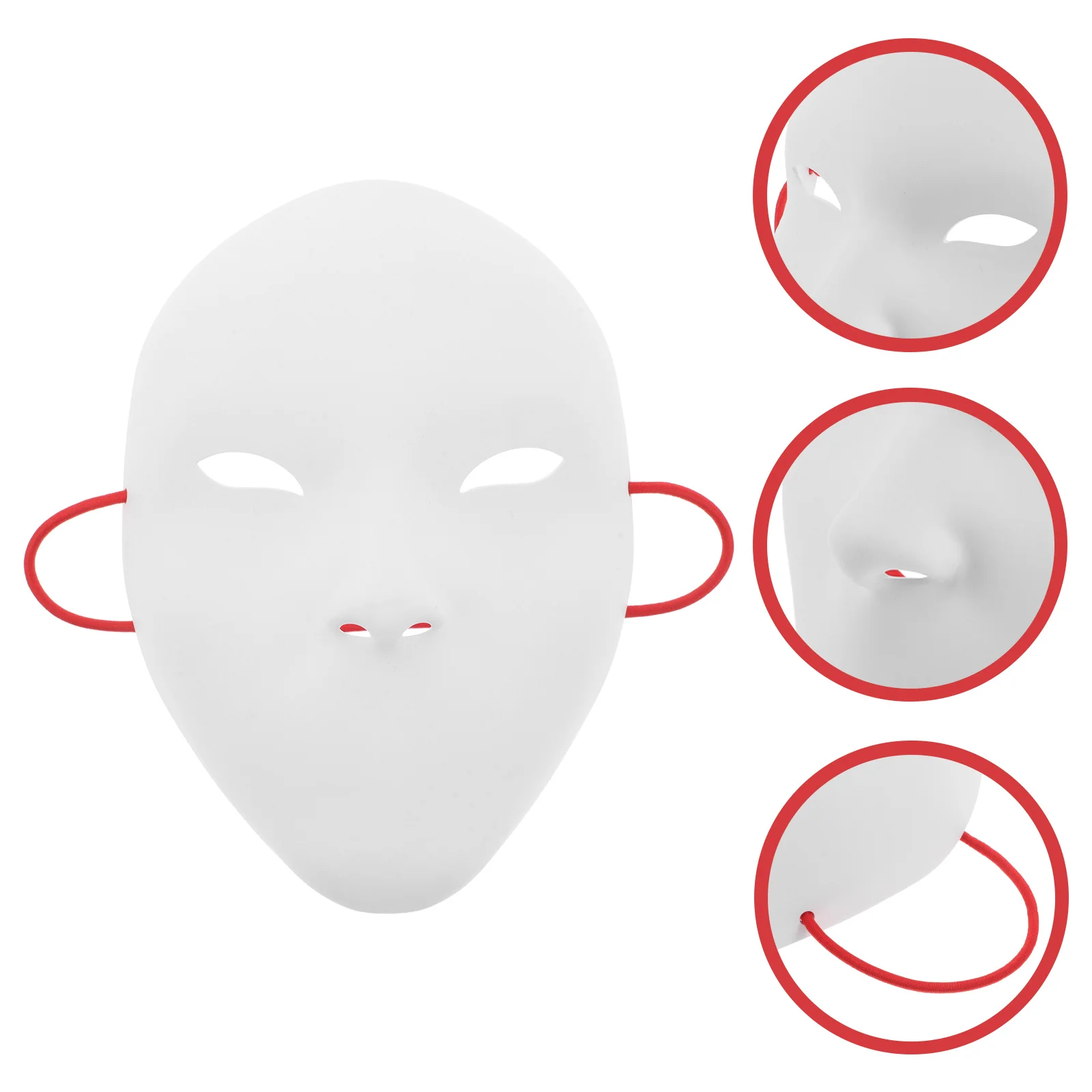 

DIY Blank Face Mask White Masquerade Mask for Cosplay Costume Party Halloween Carnival Adult Unisex Lightweight Comfortable
