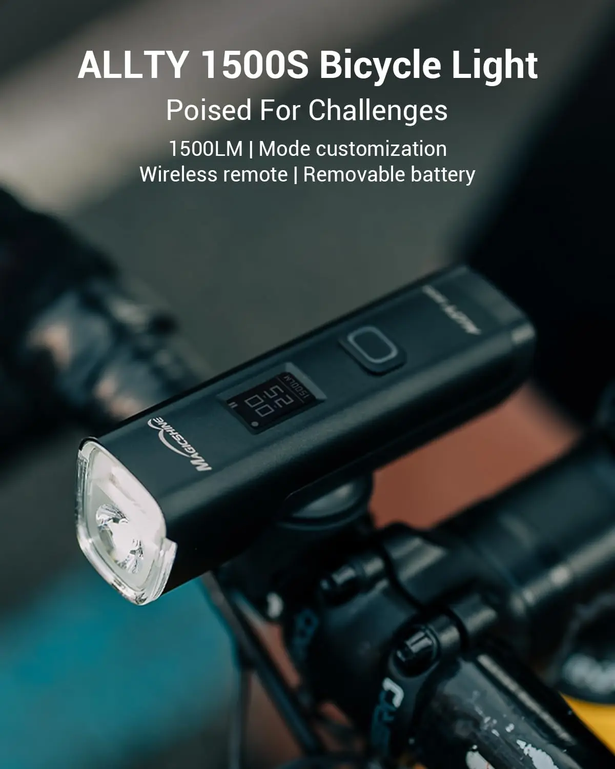 1500S 2500S Bike Lights for Night Riding, Battery Replaceable | USB-C Rechargeable | Wireless &APP Control Comp