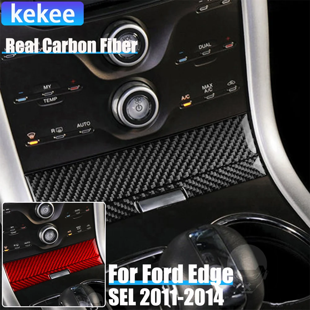

Автомобильные аксессуары из настоящего углеродного волокна, полоски центральной консоли, декоративная накладка, мягкая наклейка для Ford Edge SEL 2011 2012 2013 2014