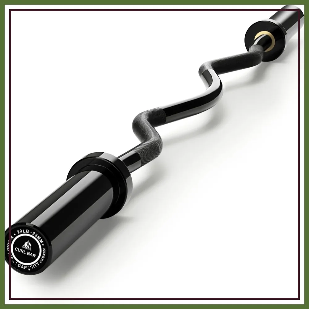 

2 Inch EZ Curl Bar, 350LBS/700LBS Olympic Barbell for Bicep, Tricep, Deadlifts, Strength Training