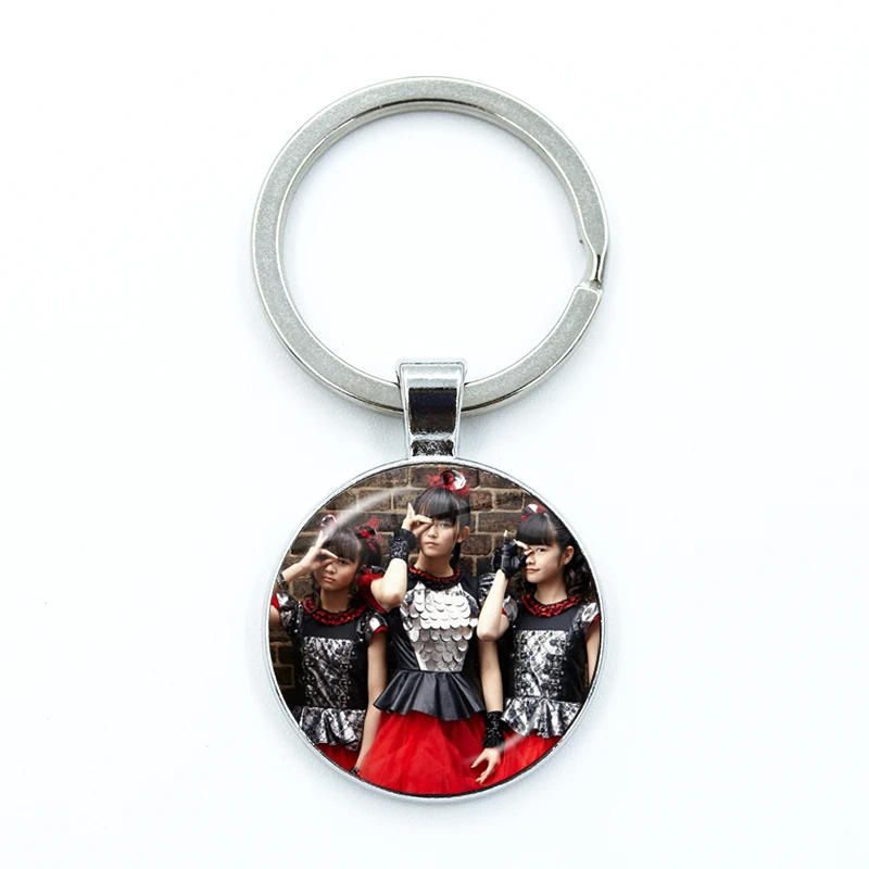 Babymetal Japanese Girl Metal Band Icons Keychain Glass Cabochon KeyRing Bag Car Key Chain Ring Holder Charms Jewelry Gifts