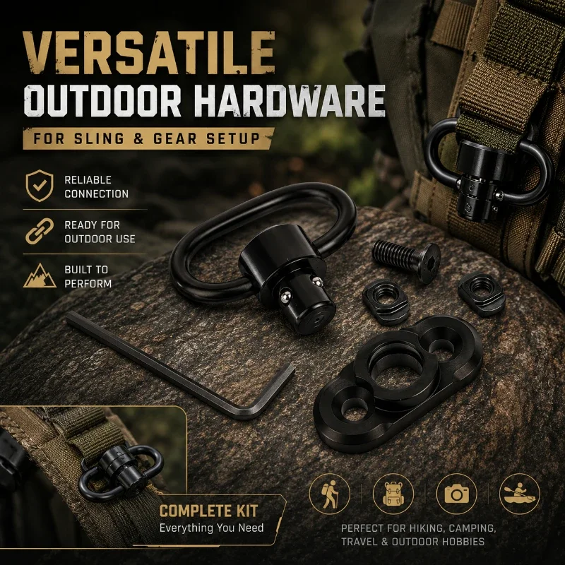 Compact Quick Detach Metal Loop Matte Anti-rust Coating Complete Mount Bolt And Hex Wrench Assembly Kit