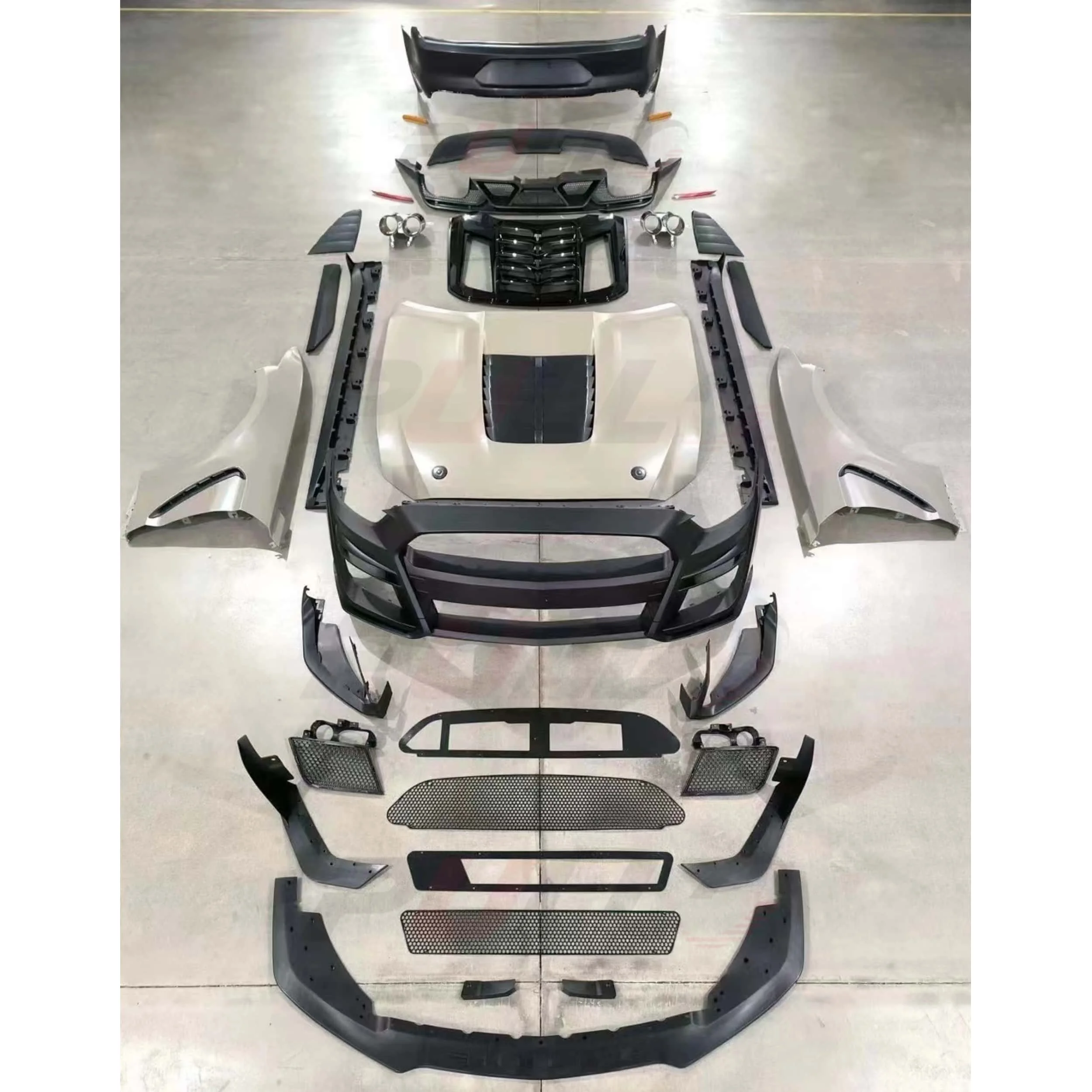 

Good Price Car Body Kit For For-d Mustang 2015-2017 Upgrade To GT500 Shel-by Include Front And Rear Bumper ,side Skirtscusto