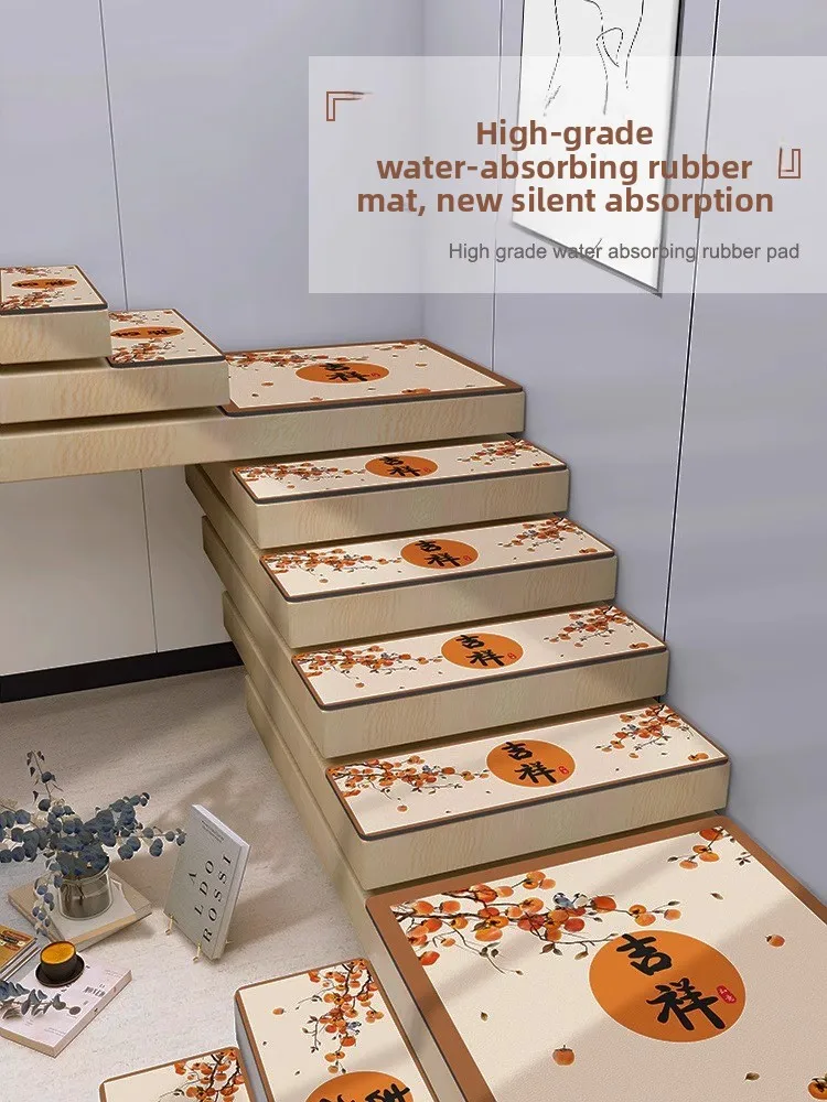 

Новый китайский коврик для ступеней из замши и кожи, двухъярусный, звукоизоляционный, самоклеящийся, для дома