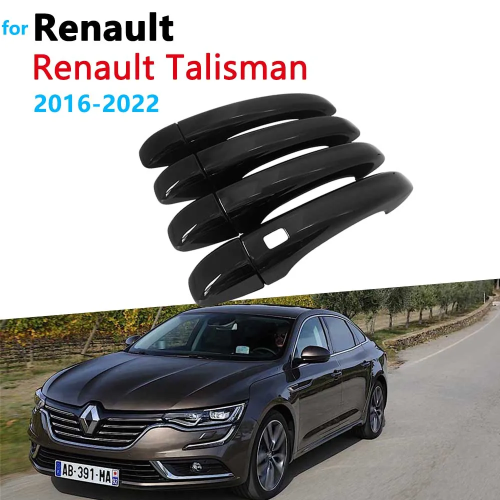 

for Renault Talisman Samsung SM6 2016~2022 2020 2017 2018 2019 Gloss Black Door Handle Cover Car Exterior Accessories Stickers