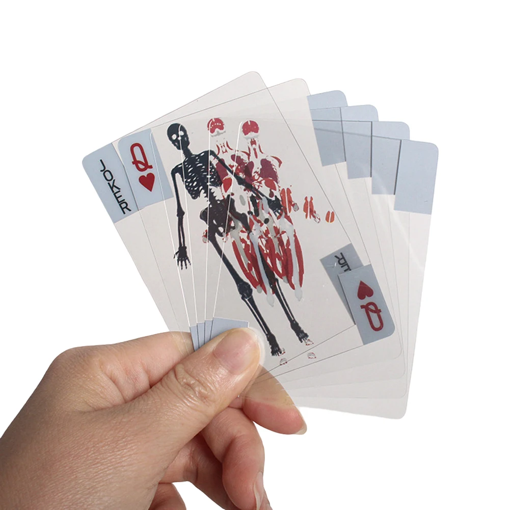 3D Image Human Anatomy Poker Cards Waterproof Transparent The Body Deck Skeleton Playing Cards Reusable Plastic Card Board Game