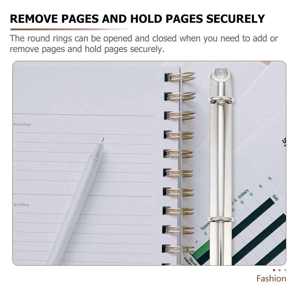 2 Pcs Scrapbooking A4 Binder Ring Mechanism Metal Notebook Spines Comb DIY Accessories Silver Loose Leaf