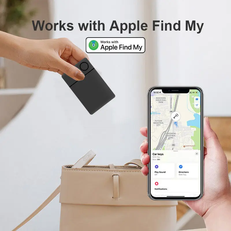 Smart Magnet Card Tracker funziona con Apple Find My APP cellulare Cover posteriore porta carte di credito porta carte d\'identità adesivo sottile