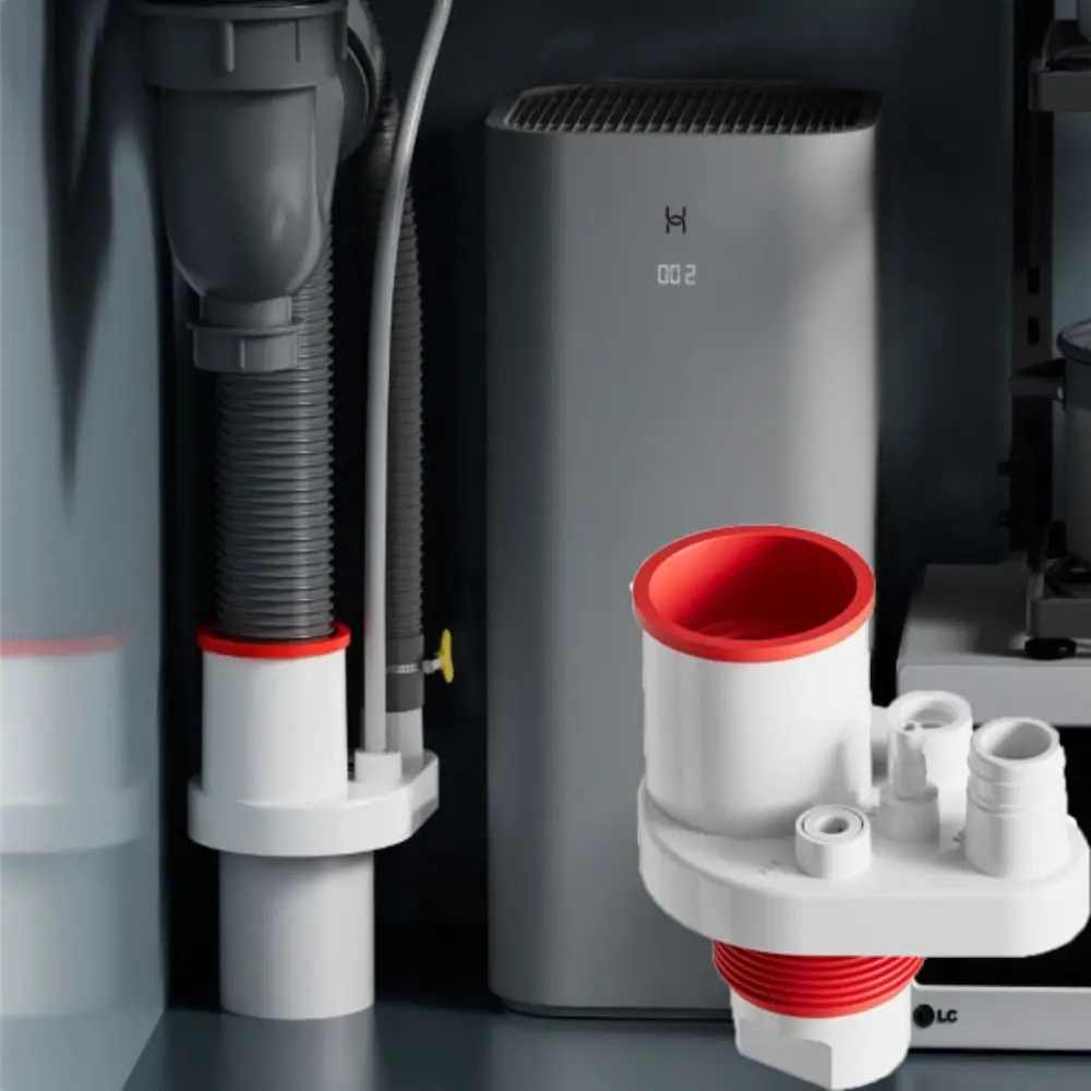 

Triple Connector Kitchen Drain Pipe Reusable Design Easy to Clean Anti-Odor Connector Dual Odor-Blocking Sturdy PVC Materials