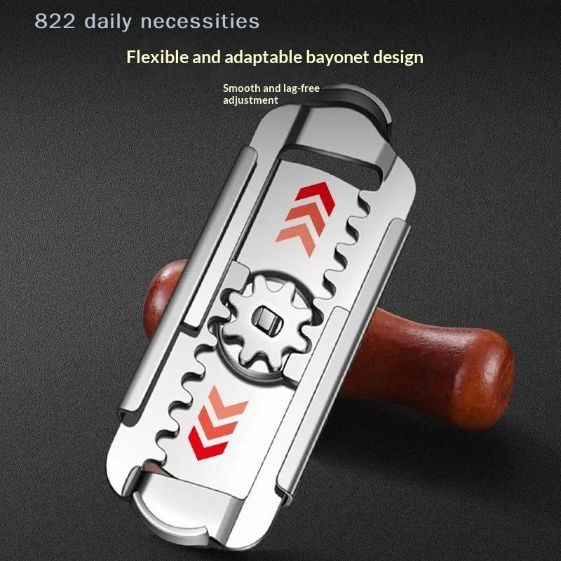 Jar Lid Opener Adjustable Non Slip Wooden Handle Stainless Steel Base Labor Saving Tool for Home Kitchen Weak Grip Users