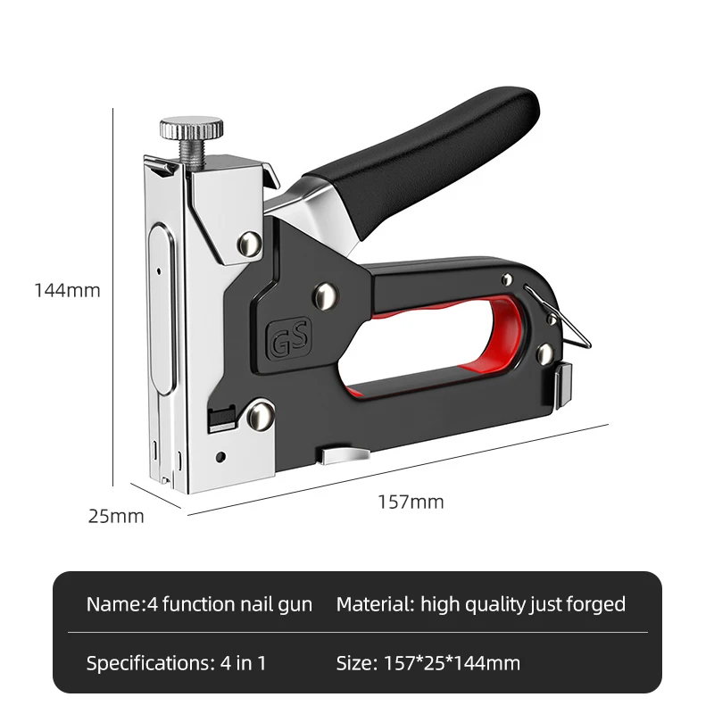 4 In 1 Nail Gun DIY Furniture Construction Stapler Upholstery Staple Gun Home Decor Carpentry Tool