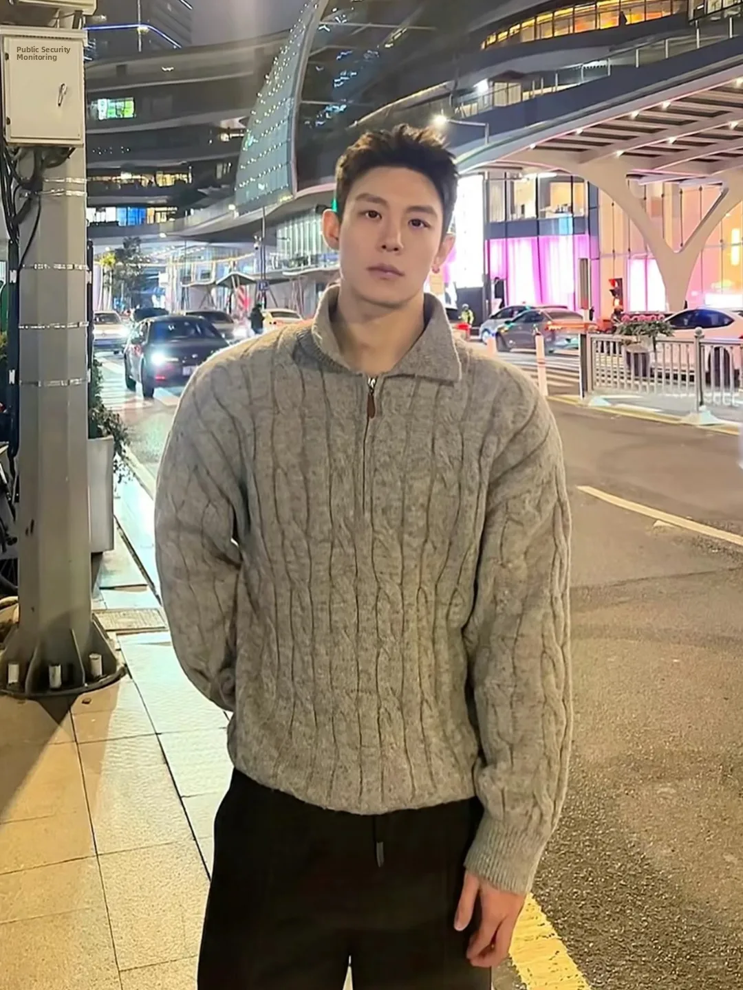 

Мужской зимний повседневный свитер Light ey Twisted f Zip Knit: мягкий вязаный свитер свободного кроя CleanFit