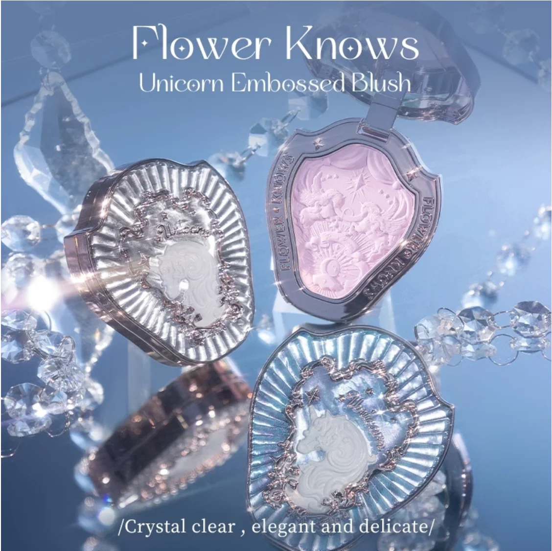 Flower Knows Unicorn-Rouge, natürliches Wangenrouge, Make-up, 6 Farben, 5 g, Make-up, Snowy Pearl, komplett mattes, ultrafeines Puder