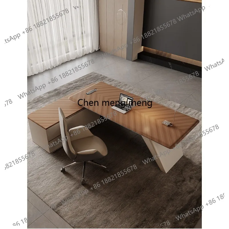 

Boss desk light luxury high-end desk president manager office furniture table chair combination set