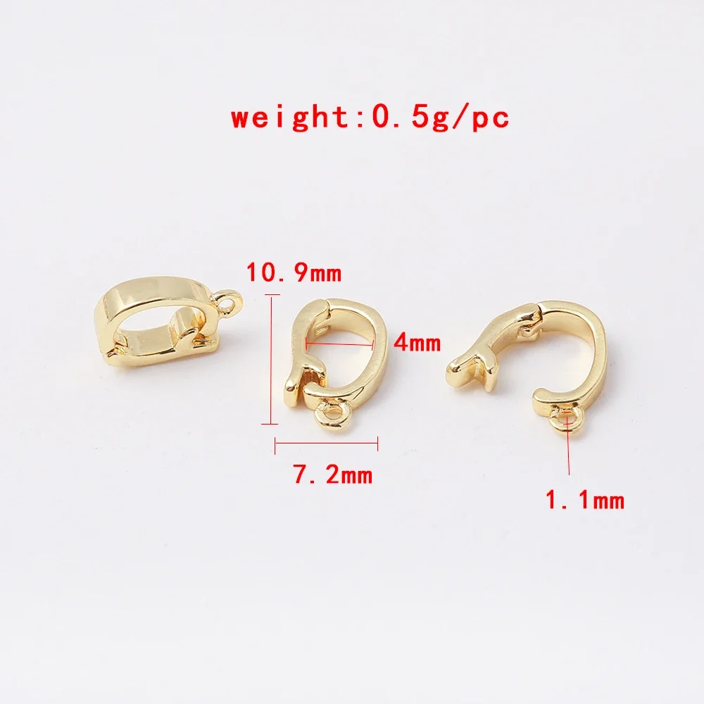 Hinged Pearl Enhancer Clasp Brass Gold Plated Pendant Bail Clasp Connector For Diy Bracelet Necklace Jewelry Making Accessories