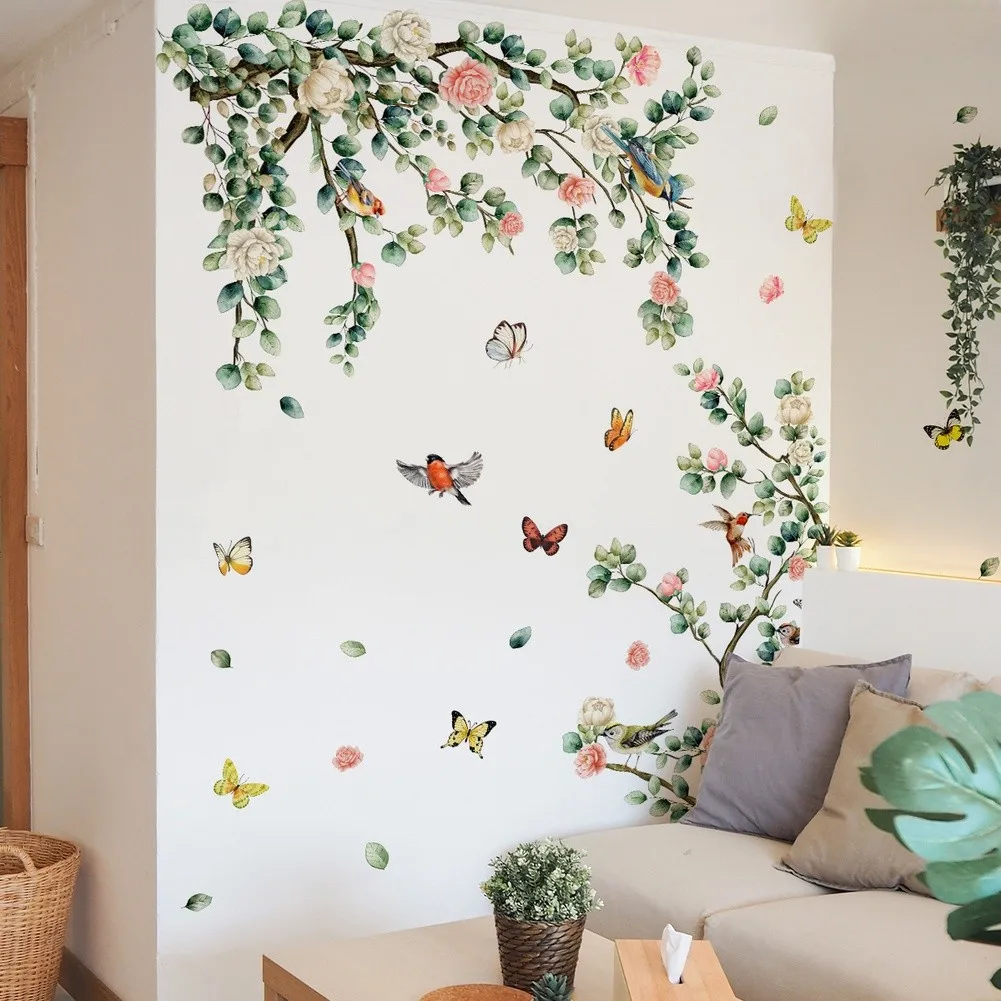 Bird Wall Decals Tree Branch Wall Decal Removable Without Marks Modern Minimalist Style Versatile Wall Decorations